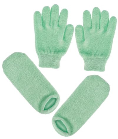 Mobestech Moufles Exfoliants en Gel Naturel 2 Paires Taille Unique Hydratants pour Spa Mains et Pieds Usage Familial Soins de Beauté
