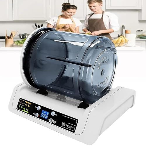 AityBuy Automatischer Vakuum-Tumbler-Fleischmariniergerät, Kommerzielle Elektrische Hamburger-Beizmaschine, Gemüse-Tumbler-Mariniergerät, Für Gebratenes Hühnchen, Grillen