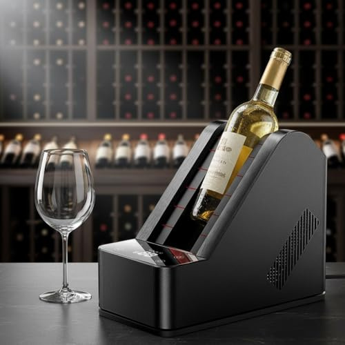 Wine Chillers Bottles, Champagne Chiller, 750ml 0℃-20℃ Chilling Water Pitcher, Large Juice Jug for Coffee, Iced Tea, Lemonade, Cold or Hot Beverages, Wine Aerator Gifts for Men