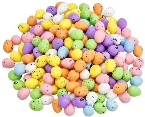 SOFPLATE 200 pieza de Huevos de Pascua de Espuma de Colores Mini Huevos de Pascua Bolas Decorativas de Espuma Moteada Pastel Decoración de Festivales de Temporada para Canastas de Celebración de Prima