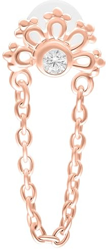 Wildcat Labret - Crystal Sunrise Push Fit Labret aus PTFE, Silber für Ohr, Nase, Länge: 7,0mm, Roségold