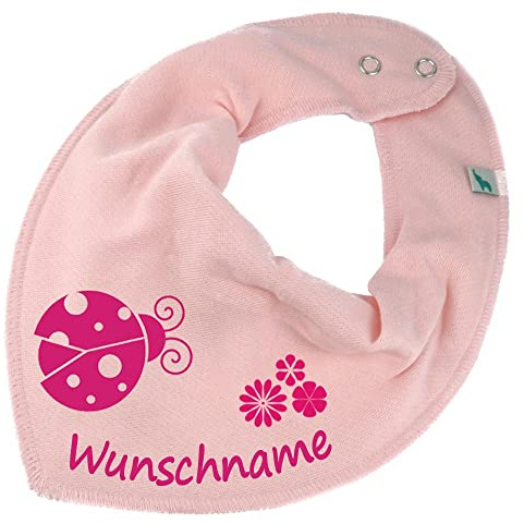 HALSTUCH Marienkäfer Blume mit Namen oder Text personalisiert für Baby oder Kind verschiedene Ausführungen
