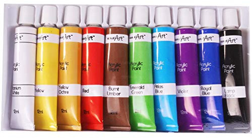 10Pc Oil Paint Set - 12ml Tubes Ideal for Portrait/Landscape Art Painting