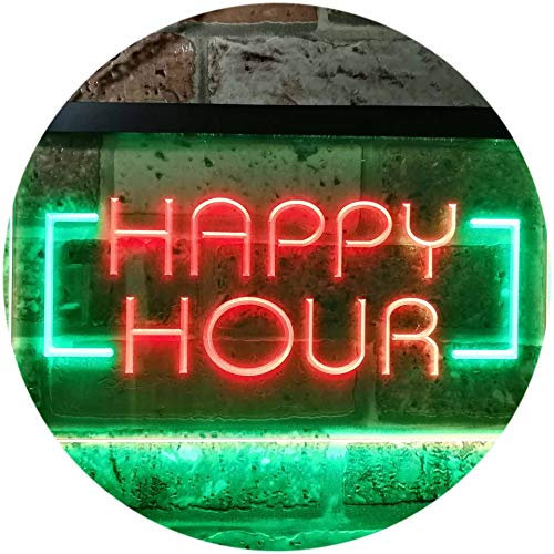 ADVPRO Happy Hour Bar Beer Ale Dual Color LED Barlicht Neonlicht Lichtwerbung Neon Sign Grün & Rot 300 x 210mm st6s32-i0530-gr