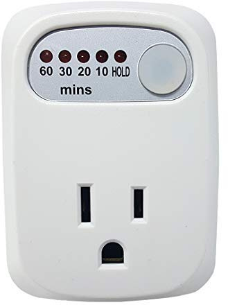 SIMPLE TOUCH Auto Shut-Off Safety Outlet, 60 min 30 min 20 min 10 min Countdown Timer with Hold Option (1 Pack)