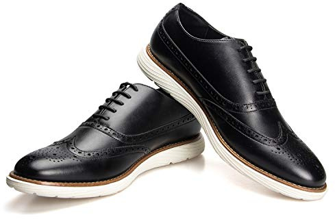 JITAI Hommes Chaussures Oxford Chaussures Casual Chaussures À Lacets Légères pour Hommes Mode, noir-03, 41 EU (8 UK)