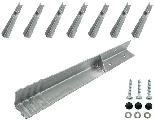 HOQ 8 x Sicherheits-Winkelanker 45x45x500mm Bodenanker Schaukelanker Spielturm Erdanker für Spieltürme, Schaukeln, etc.