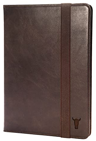 TORRO Lederhülle Kompatibel Mit iPad 9., 8., und 7. Generation (10.2) - Echtes Leder Hülle Mit Standfunktion und Sleep/Wake-Funktion (Dunkelbraun)