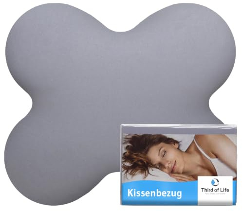 Kissenbezug Hellgrau Einzelpack, perfekt für Seitenschläfer-Kissen ACAMAR | Mako-Baumwolle (Double Jersey), Bügelfrei & trocknergeeignet, Kissenhülle mit Reißverschluss, Oeko-Tex Zertifiziert