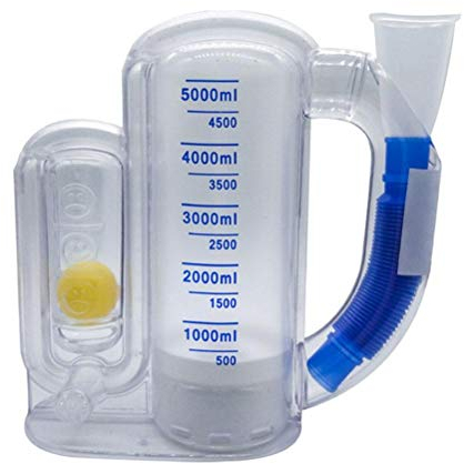 BSTOB Aparato de Entrenamiento respiratorio, Aparato de Entrenamiento de espirometría 3000 ml/5000 ml,probador de función pulmonar,para Aparato de Entrenamiento respiratorio para niños