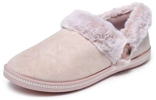 Skechers Cozy Campfire Fresh Toast, Pantuflas Mujer, Blush Microfiber Faux Fur, 41 EU