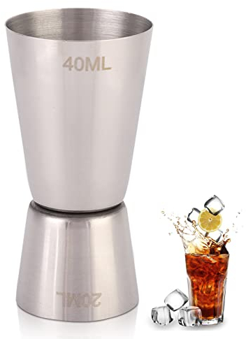 Cyrank Cocktail Messbecher, Cocktail Jigger, Doppelter Jigger, Cocktail Zubehör, Messbecher Cocktail, Jigger 2cl 4cl, Bar Messbecher, Messbecher Edelstahl, Doppel-Likör-Mess-Jigger Für Cocktails