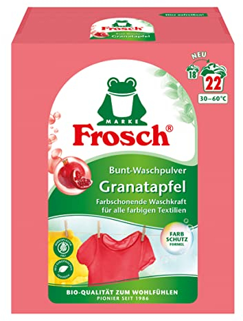 Frosch Granatapfel Bunt-Waschpulver, Pulver Waschmittel (22 WL), Buntwaschmittel bekämpft hartnäckigste Flecken, Farbschutz, 1er Pack (1 x 1,45 kg)