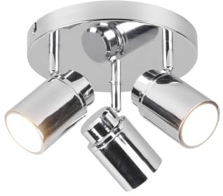 Badezimmerlampe Deckenstrahler Rondell 3-flammig Silber Chrom Ø 20cm |