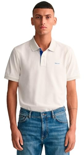 GANT Reg Contrast Pique SS Rugger Polo, Coquille d' uf, 4XL Homme