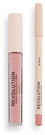 Makeup Revolution London - Kit contorno labbra regina duo glitter e eyeliner labbra 1 x 1 ml 1 x 1 g regina 0,1 once liquide (confezione da 1)