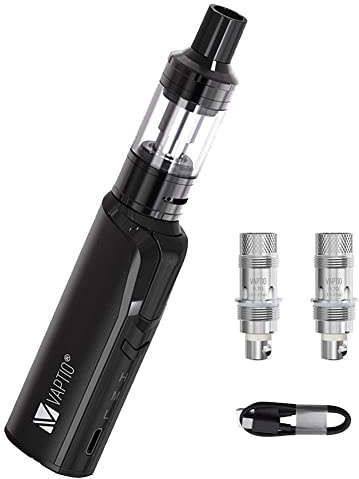 VAPTIO Cosmo Kit Cigarrillo Electronico 1500mAh 30W Vaper Kit,Vaporizador kit Completo con 0.7ohm/1.6ohm Núcleo de Atomización,Sin líquido E sin nicotina(Negro)