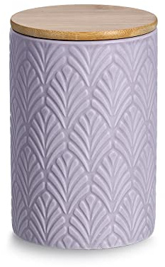 Zeller 19356 Vorratsdose m. Bambusdeckel, 720 ml, Keramik, ca. Ø 10 x 15 cm, Vorratsbehälter, Aufbewahrung, Aufbewahrungsbox
