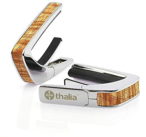 Thalia Exotic Wood Series Kapodaster mit Chrom-Finish, AAA Hawaiian Koa in Vintage Blonde