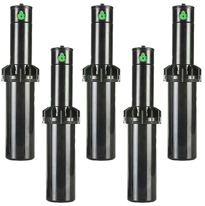 [Pack 5] Aspersor Rain S075 D +Boquillas | Ajuste de Distancia y Caudal | Ideal para Jardines Medianos | Uso Sostenible | Alcance 9,4-14,3 m. Rosca 3/4 Hembra