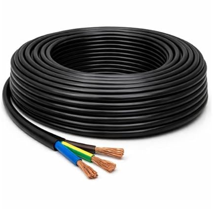 LampStation 3183P 3-Core Round Flexible Pond Cable - Black 0.75mm BASEC Approved Weather Resistant Electrical Wire for Outdoor Garden Lighting and Pumps - 300/500V - 6 Amp - 15 Metres