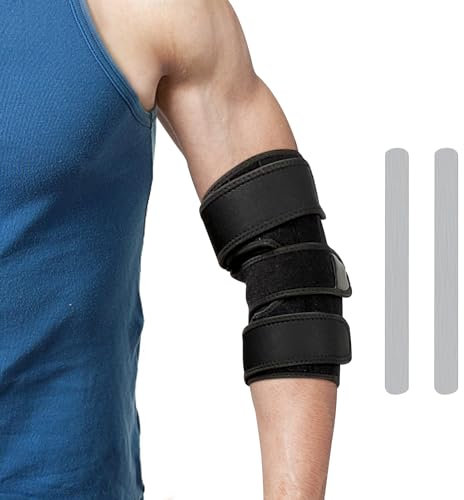 Clheatky Schiene Ellenbogen, Ellenbogenorthese für Nervus Ulnaris, Frakturen, Nachtschiene Unterstützung für Kubitaltunnelsyndrom,Tennisellenbogen, Ellenbogenstütze für Linken und Rechten Arm