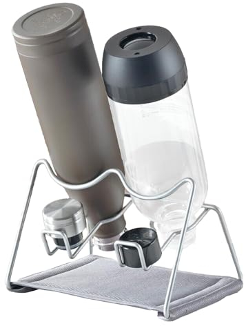 Avilia Scolabottiglie e Tazze a 2 Scomparti con Tappetino Raccogligocce in Microfibra 20x17x13cm - Organizzazione e Asciugatura Perfette