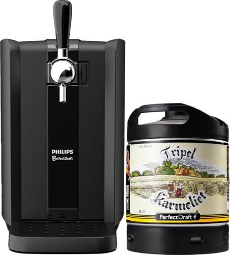 PerfectDraft Black – Pack Tireuse À Bière + 1 Fût Tripel Karmeliet 6L – Machine Pression À Domicile – Refroidissement À 3°C – Indicateurs LED Température – Idée Cadeau Amateur Bière