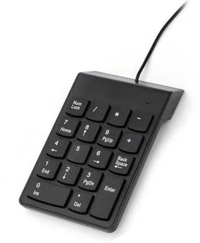 Zgehnao Clavier numérique USB ergonomique pour le bureau et les jeux avec raccourcis multimédia et durabilité