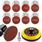 120 Stück Schleifscheiben-Set, 125mm Klett für Winkelschleifer Körnung 40/60/80/120/180/240/320/600 Schleifscheiben Pad Kit Schleifpapier mit M14 Schleifteller Schaft Polierpad Adapter Puffer Pads