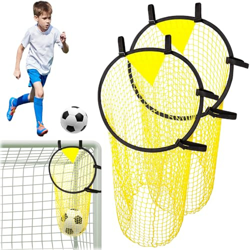 DAJASD 2 Stück Fußballtor Zielnetz, 45 x 60CM Fussball Ziel mit Rahmen, Nylongewebe Fussball Trainingszubehör für Schießgenauigkeit Verbesserung, Fußball Training Zubehör für Kinder, Erwachsene