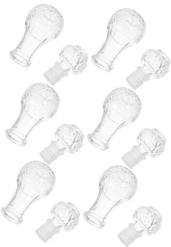 LIGIGWASH 6piezas Botellas De Vidrio Transparente Decantadores De Vino Con Tapón Para Whisky y Brandy Elegante y Portátil Para Fiestas y Degustaciones