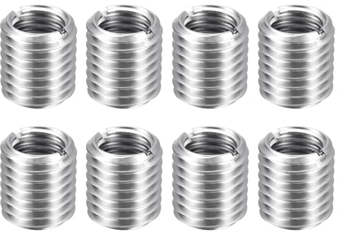 sourcing map 8pcs Thread Repair Inserts M18 x 2.5 Male to M14 x 2 Female Thread 20mm Long Stainless Steel Reducing Nuts Metric Self Tapping Sleeves Threaded Reducer Industrial Fasteners