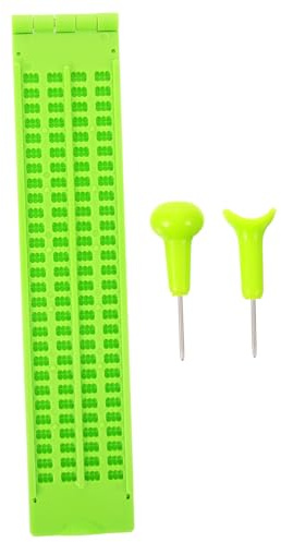 Vaguelly 1 Set Lavagna Braille con Punteruolo Kit per Scrittura Braille per Ciechi per Apprendimento e Aperto Facile Usare e Riutilizzabile