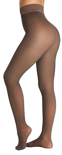 Seidiva Fleece Lined Tights Women for winter, Warm leggings for Women, Fake Translucent Thermal Skin Colored Pantyhose