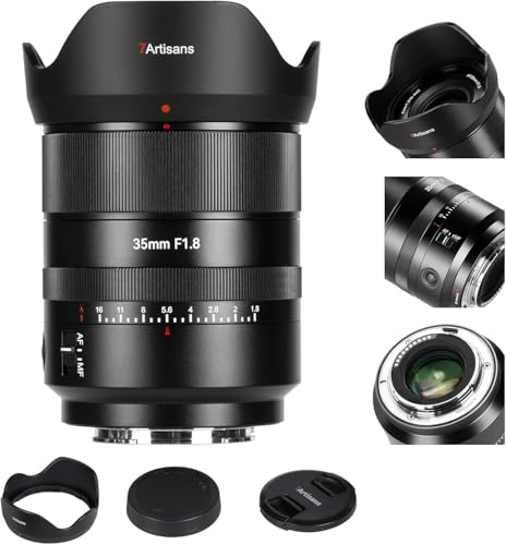 7artisans AF 35 mm F1.8 - Lente de cámara de formato completo compatible con Nikon Z-Mount, gran apertura, Prime, STM Facial / Ojo Autofocular para Nikon DSLR (negro)