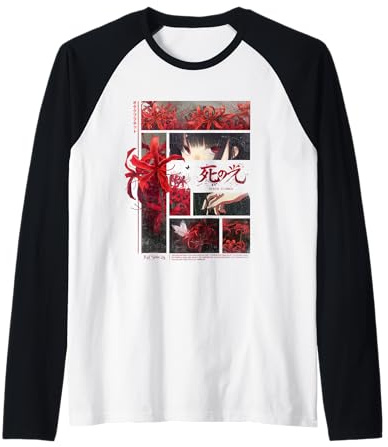 Giapponese Ragno Gigli Anime Fiore in Soft Grunge estetica Maglia con Maniche Raglan