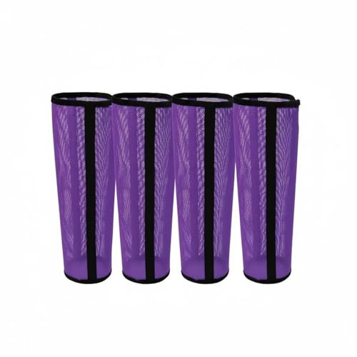 KiBcsLic 4 Piezas Protectores de Patas Transpirables para Caballo Transpirable Polainas Transpirables para Caballo Ajuste Firme para Verano, Exterior, Pasto, Morado