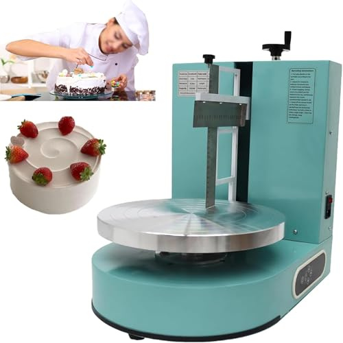 Portable Automatic Cake Icing Machine, Electric Cake Smoother with Adjustable Speed & Stainless Steel Scraper, Fits 4-12 Inch Cakes, Quiet Operation for Professional Home Bakers, White