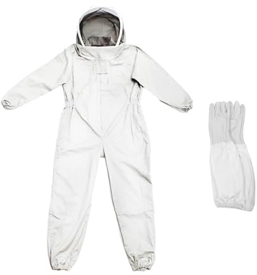 QSTDGVPW Traje de Apicultor Chaqueta de Apicultura Ventilada con Gorro Protector Equipo de Protección con Guantes Ropa de Apicultura, L