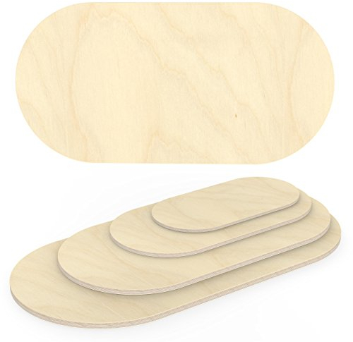 AUPROTEC Multiplexplatte 27mm oval 900 mm x 600 mm Holzplatten von 40cm-200cm auswählbar ovale Sperrholz-Platten Birke Massiv Multiplex Holz Industriequalität z.B. als Tisch-Platte