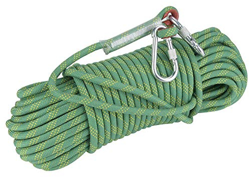 Fafeims 30 m 12 mm Durchmesser, Kletterseil, statisch, Survival, Sicherheit, für Aktivitäten im Freien (grün)