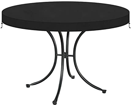 VANSHEIM Feuerplatte Abdeckung Tischabdeckung Gartenmöbel Rund Tischplatten Abdeckung Gartentisch Abdeckplane Rund Gartenmöbel Schutzhülle für Gartentische Wasserdicht UV Beständig Ø102x10cm