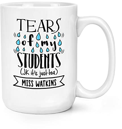 Gift Base Tazza da tè personalizzata con scritta Tears of My Students Te, misura grande, 425 ml