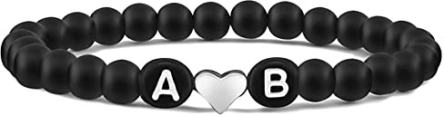Partnerarmbänder | Armband mit HERZ für Pärchen| 6mm Naturstein Perlen | Geschenk für Frauen | Geschenke für Freunde | Freundschaft Geschenke | UNISEX |…