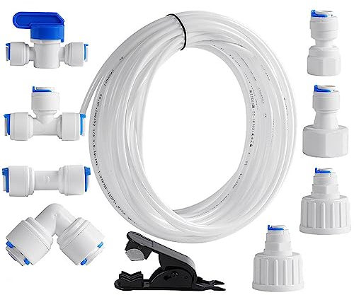 Filtro Suministro Agua | Kit Conectores Manguera para frigoríficos - Manguera Agua 15, Manguera Agua Potable para conetubería Agua refrigerador, Manguera