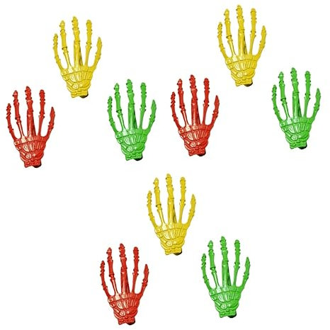 FRCOLOR 9pièces Barrette Alloy Forme De Main De Squelette Pour Halloween Accessoires Horrifiques De Coiffure Pour Femmes Et Filles Usage Quotidien Et Événements Spéciaux