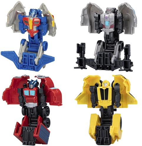 Transformers EarthSpark Tacticon Bundle, Set of 4 Mini Robot Action Figures, Converts in 1 Step, Interactive Fidget Toys for Boys and Girls Ages 6 and Up (Amazon Exclusive)