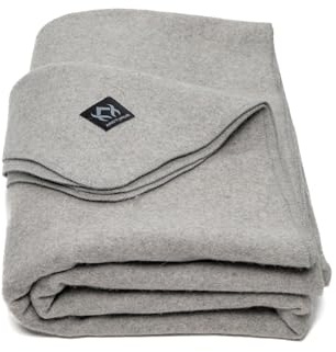 Arcturus Military Wool Blanket, Warm, Thick, Washable Wool Blanket for Camping, Outdoors, Tailgating, Stadium, Picnic, Hunting, Travel & Bushcraft Survival Gear, Large, 64 x 88, 4.5 lb, Stone Gray