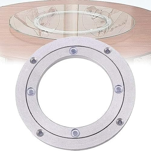 CYTGOUPER Aluminium Alloy Drehteller Tisch, Robuster drehkranz kugellager, Cür Esstische, Kuchen Dekorationen, TV Monitor Ständer, 4 Zoll Drehplatte, Korrosionsbeständig (4 Zoll*H8.5MM)